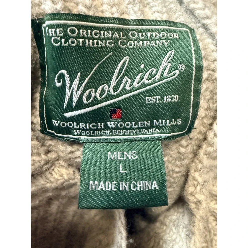 WOOLRICH - Men's Vintage Lambswool Gray Heather Rib Knit Sweater 9073 - Large